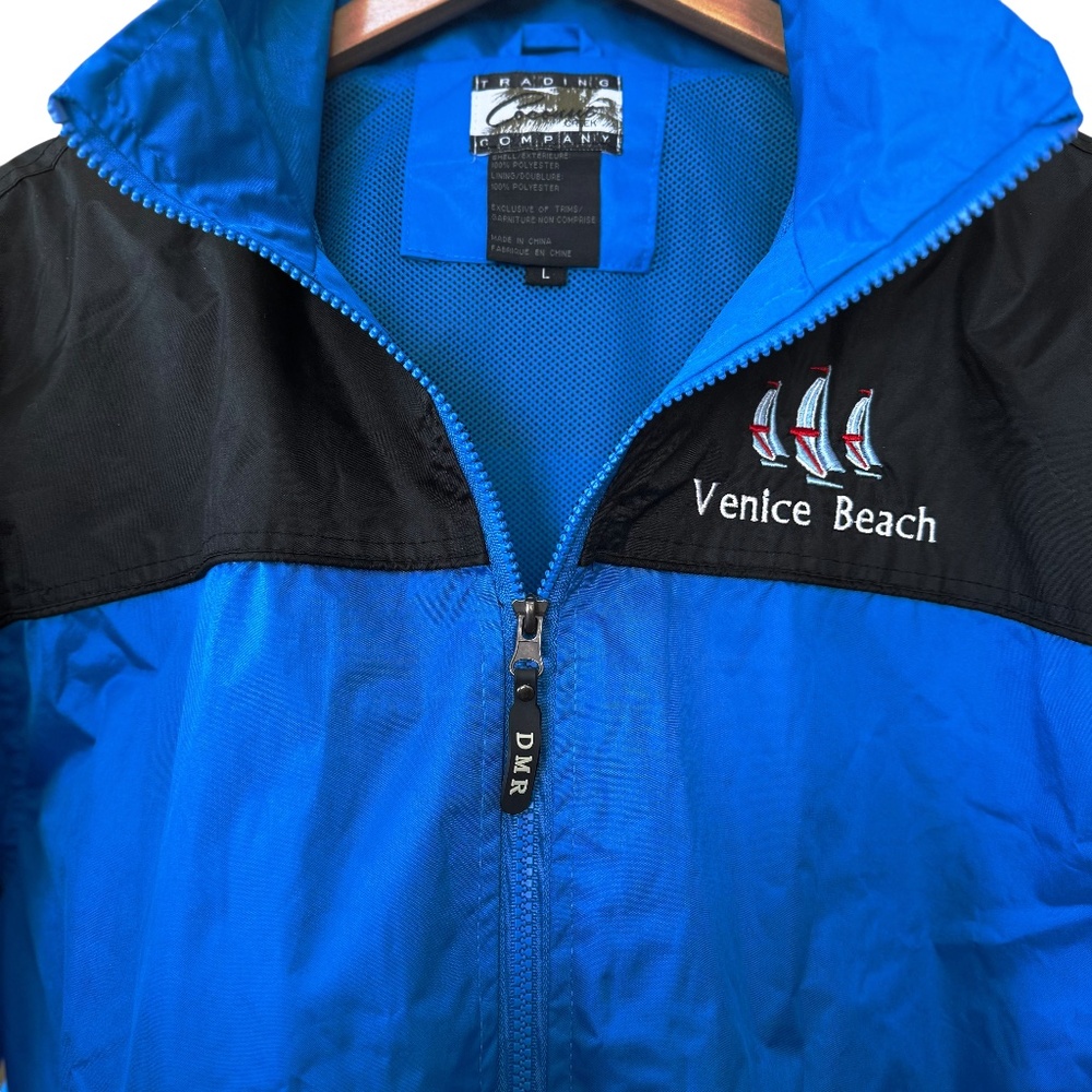 NWOT Venice Beach LA CA logo nautical windbreaker